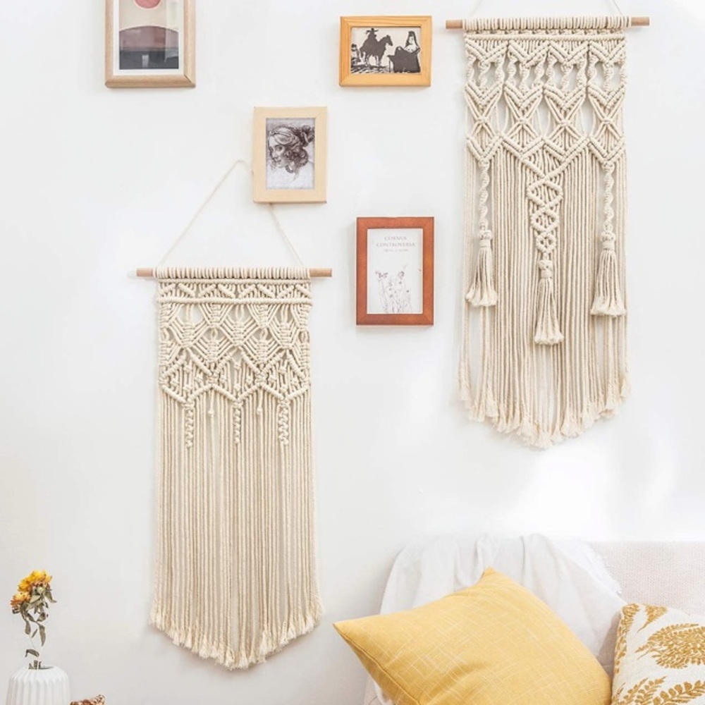 2 piece Boho Macrame Woven Wall Decor